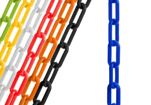 US Weight (Made in USA) 2" x 100' Blue Plastic Safety Chain ft. SunShield UV Resistant Technology