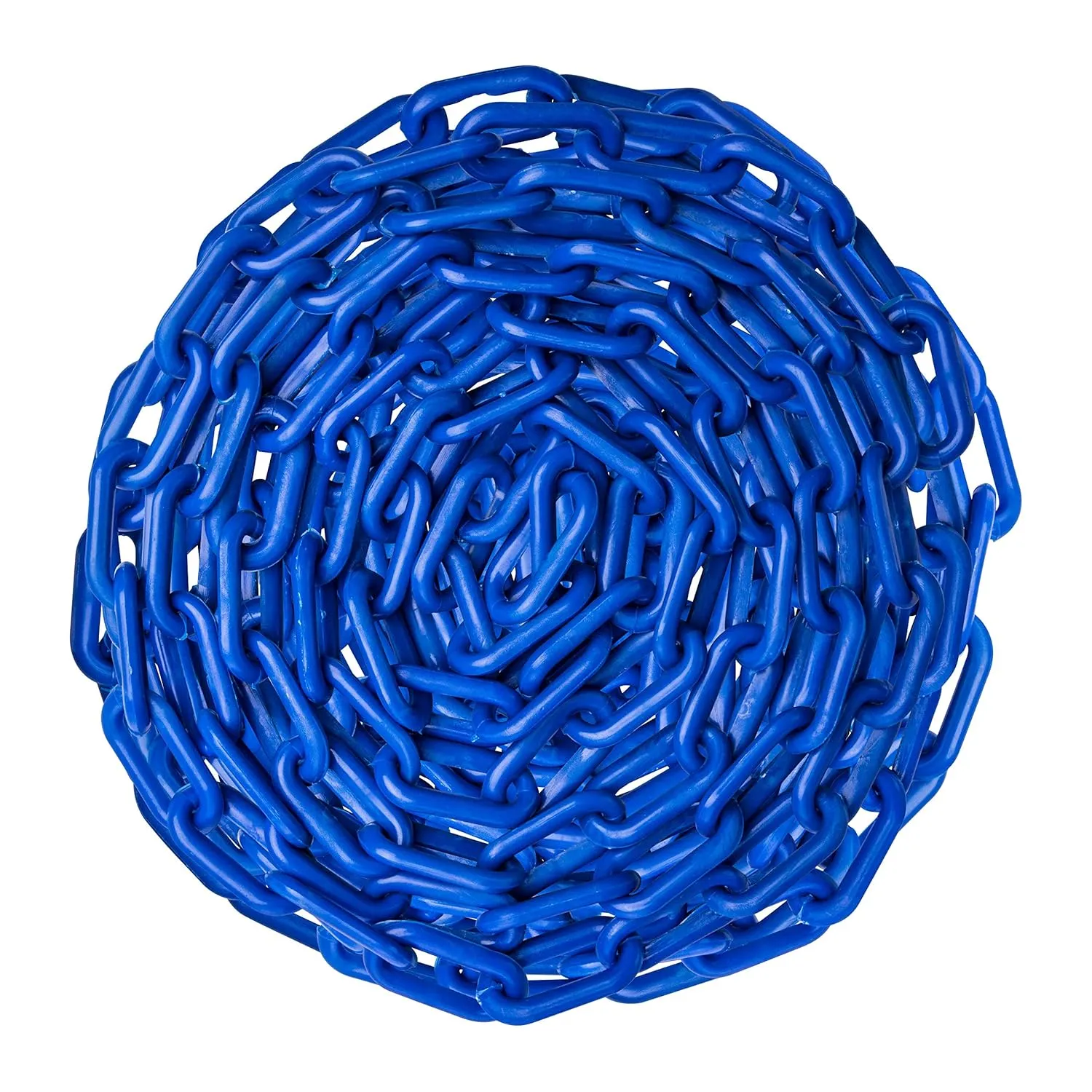 US Weight (Made in USA) 2" x 100' Blue Plastic Safety Chain ft. SunShield UV Resistant Technology