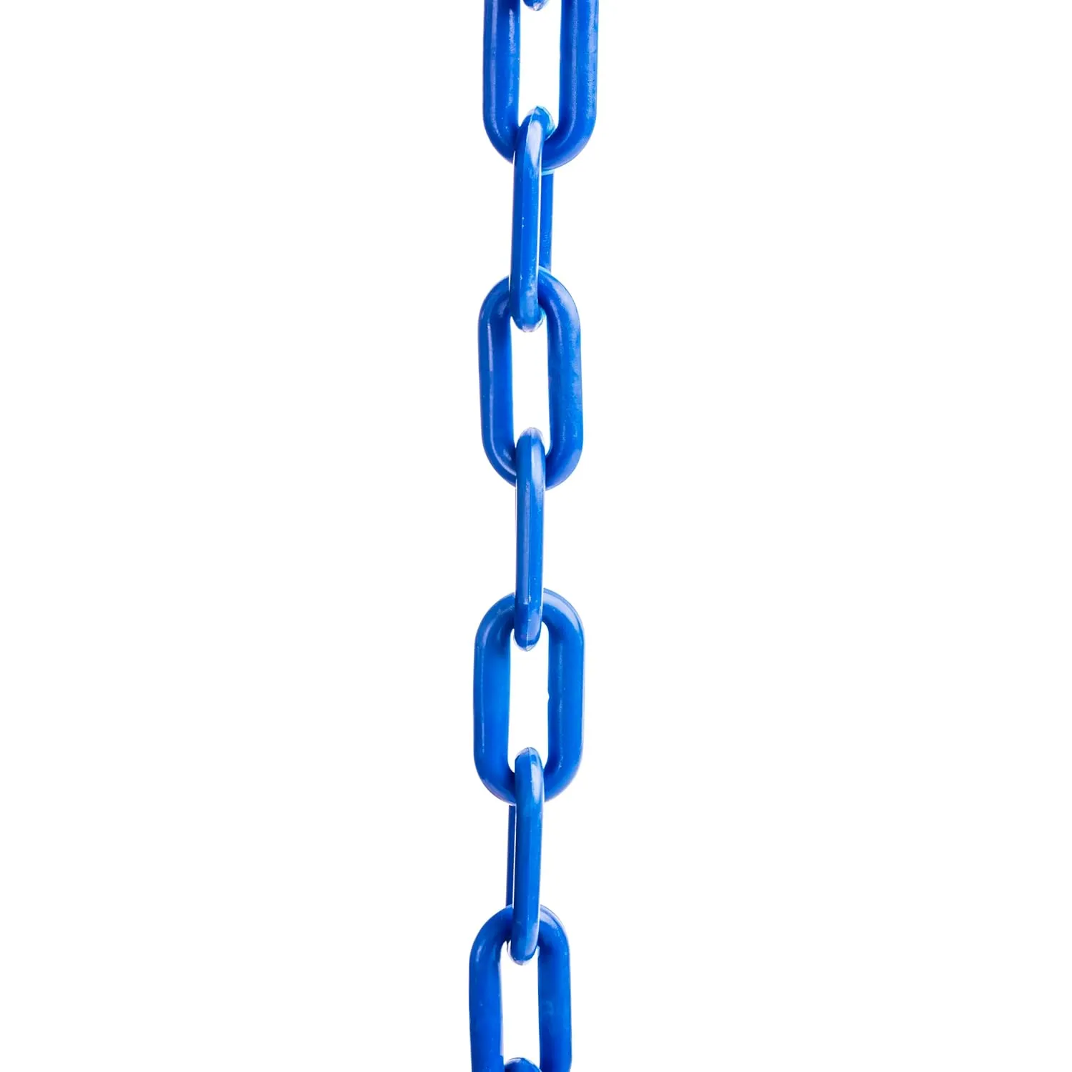US Weight (Made in USA) 2" x 100' Blue Plastic Safety Chain ft. SunShield UV Resistant Technology