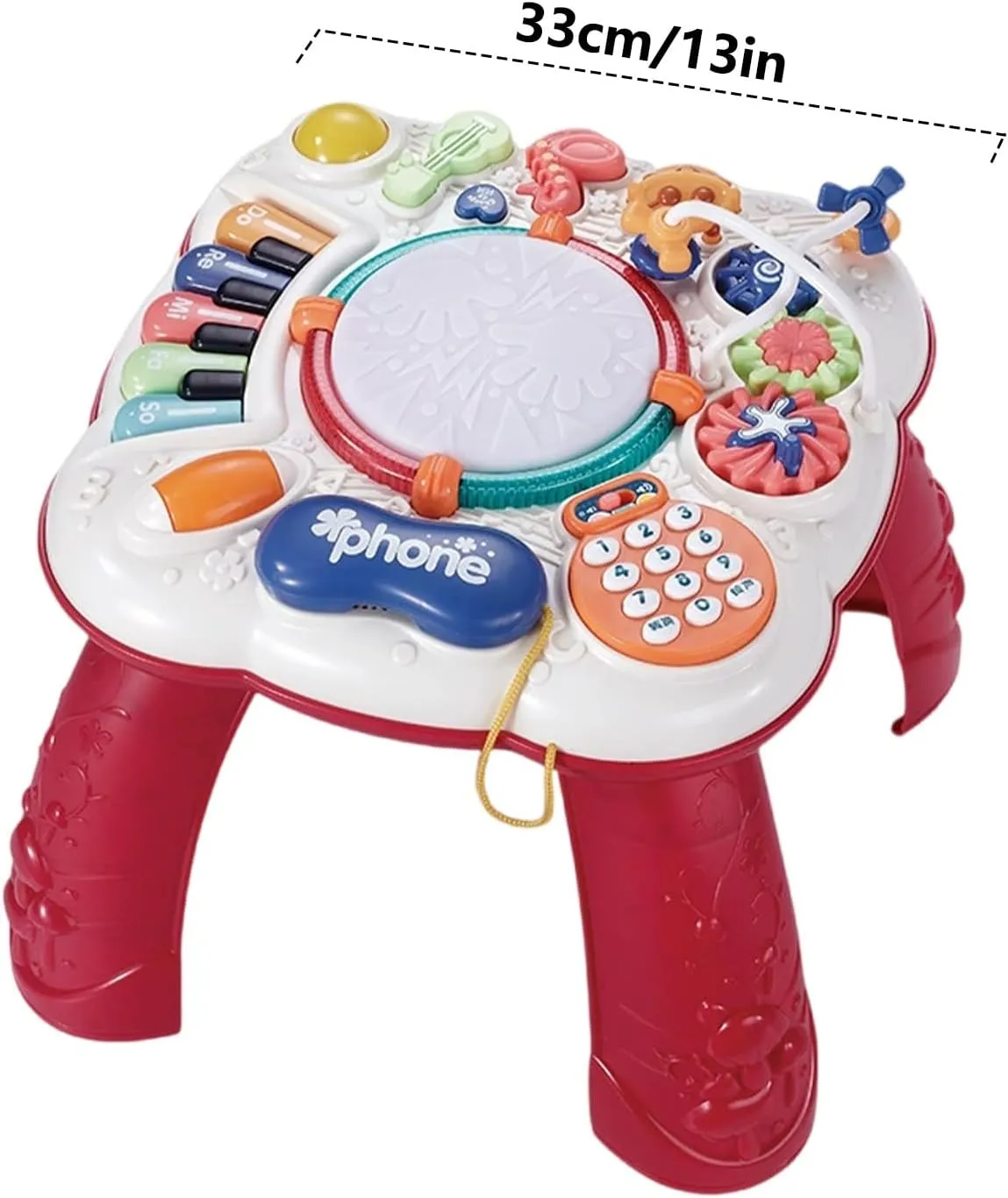 VESNIBA Game Table Children's Multi Functional Learning Fun Puzzle Baby English And Chinese Early Education Game Table Kids Building Magnets (Red, One Size)