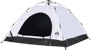 vidaXL Camping Tent 5-Person, Garden Shelter, Portable Canopy for Outdoor Patio Hiking, Lightweight Tent, White Blackout Fabric Quick Release
