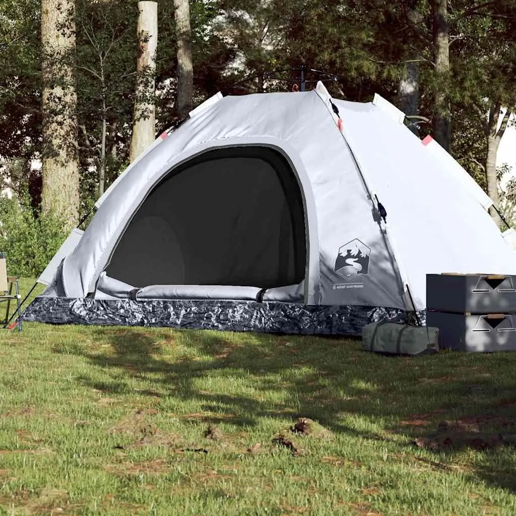 vidaXL Camping Tent 5-Person, Garden Shelter, Portable Canopy for Outdoor Patio Hiking, Lightweight Tent, White Blackout Fabric Quick Release