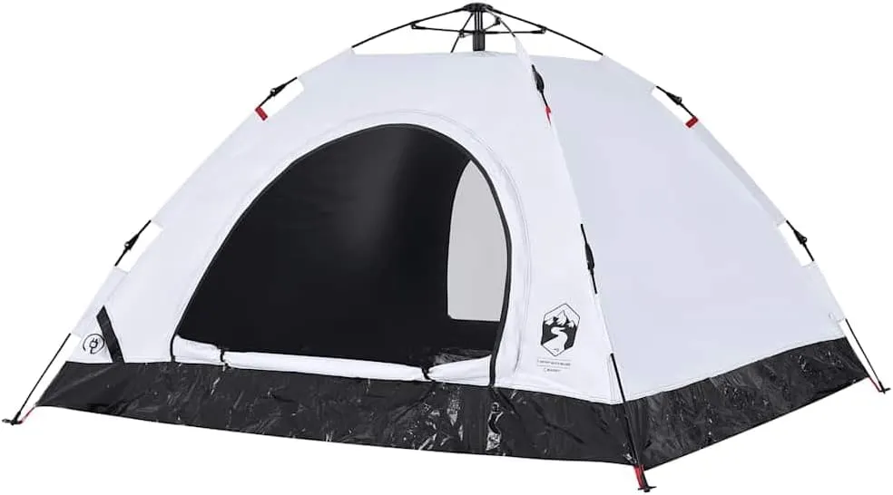vidaXL Camping Tent 5-Person, Garden Shelter, Portable Canopy for Outdoor Patio Hiking, Lightweight Tent, White Blackout Fabric Quick Release