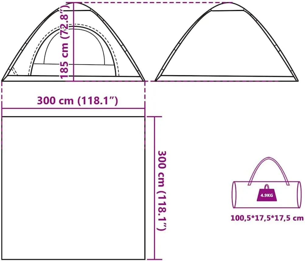 vidaXL Camping Tent 5-Person, Garden Shelter, Portable Canopy for Outdoor Patio Hiking, Lightweight Tent, White Blackout Fabric Quick Release