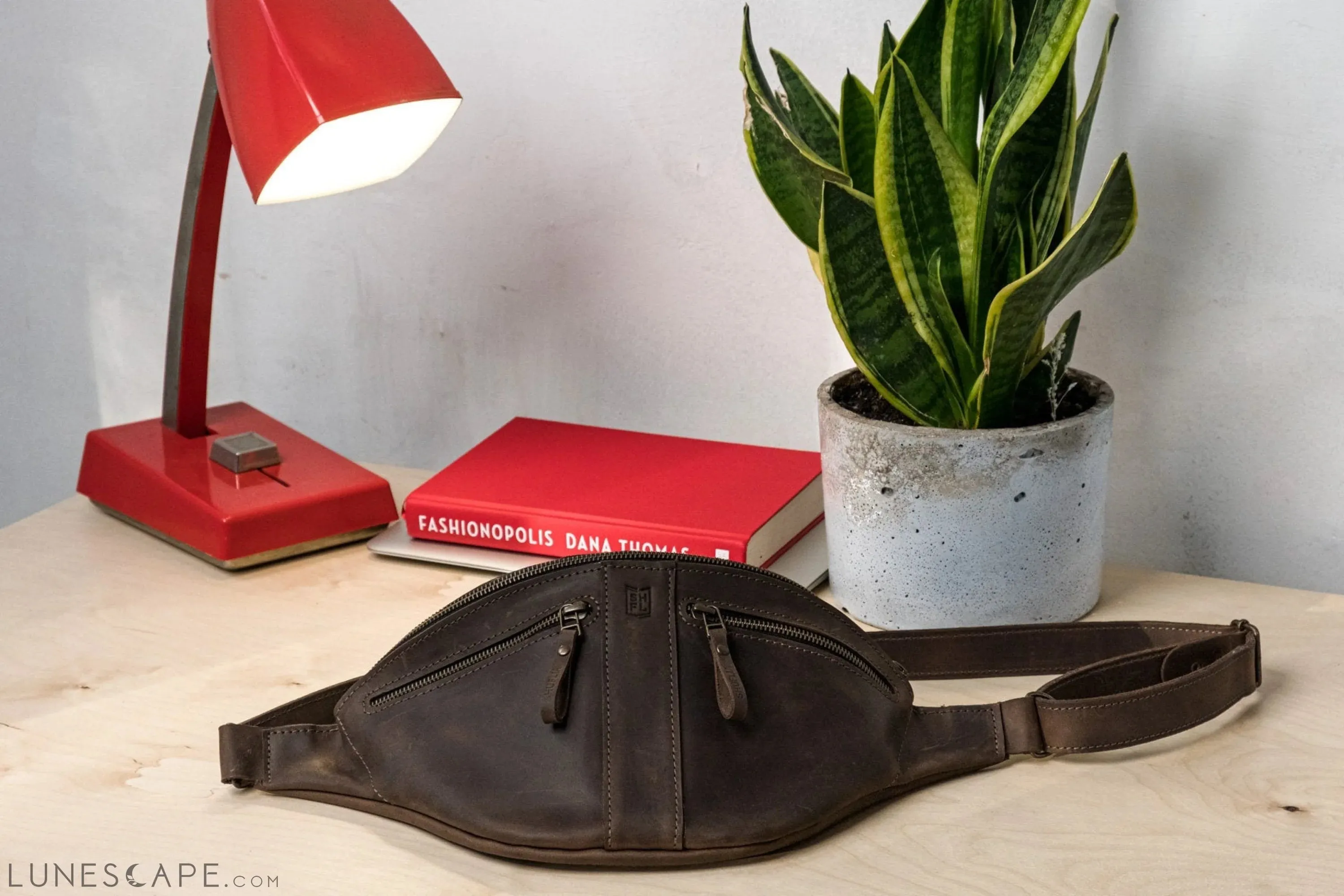 Vintage Brown Leather Fanny Pack, Everyday Small Crossbody Bag, Hand