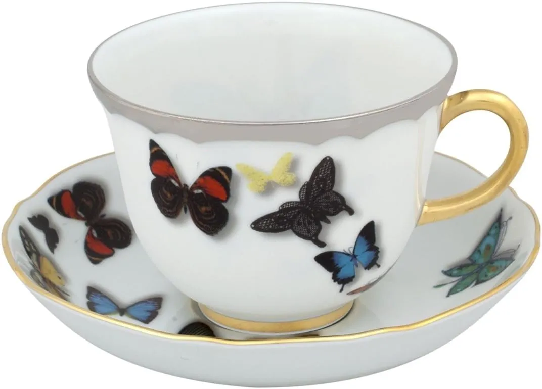 VISTA ALEGRE - Butterfly Parade by Christian Lacroix (Ref # 21117741) Porcelain Tea Cup & Saucer
