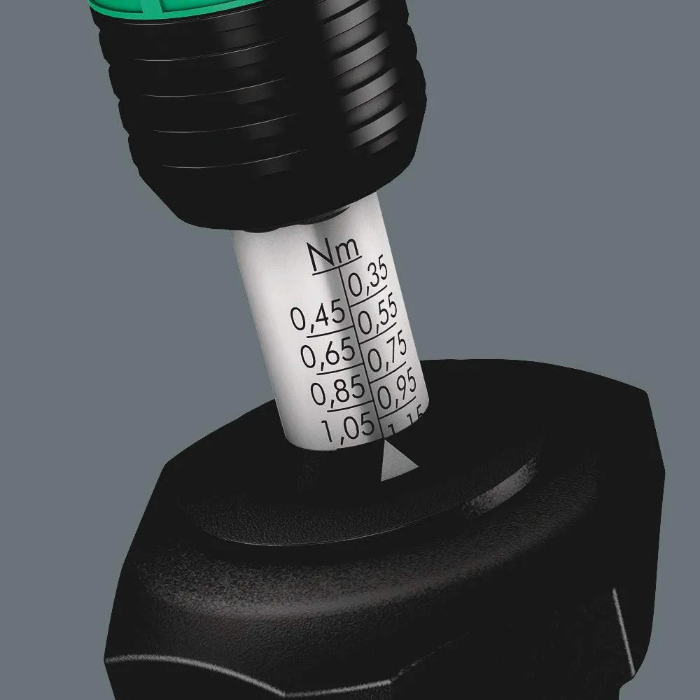 Wera 05074701001 Kraftform 7441 Hexagon Torque Screwdriver, 1/4" Head, 1.2-3.0 Nm Variable Torque Adjustment Range