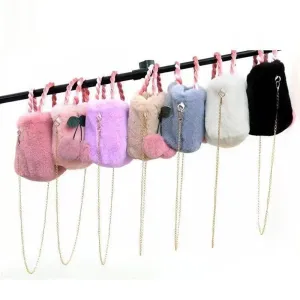 Women's Cherry Plush One Design Chain Fashion Shoulder Bags