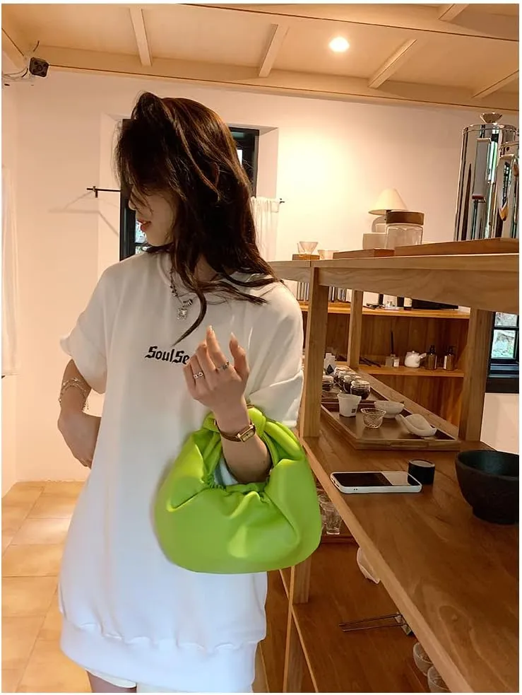 Women's Dumpling Bun Fold Knot Design Cloud Bag Handbag