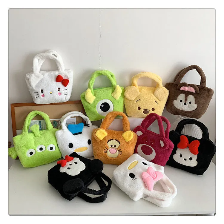 Women's Plush Clow Make-up Cute Birthday Gift Crossbody Bags