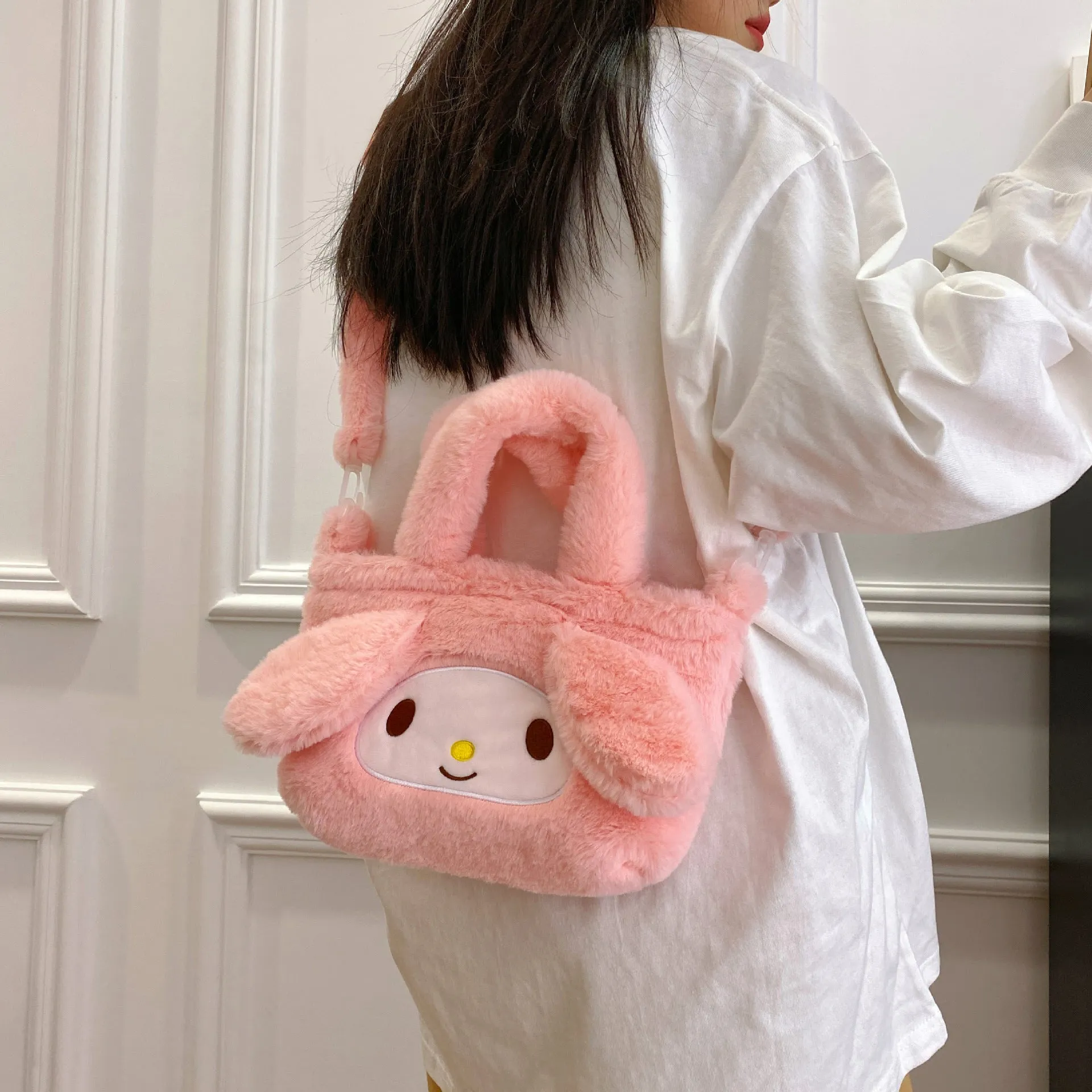 Women's Plush Clow Make-up Cute Birthday Gift Crossbody Bags