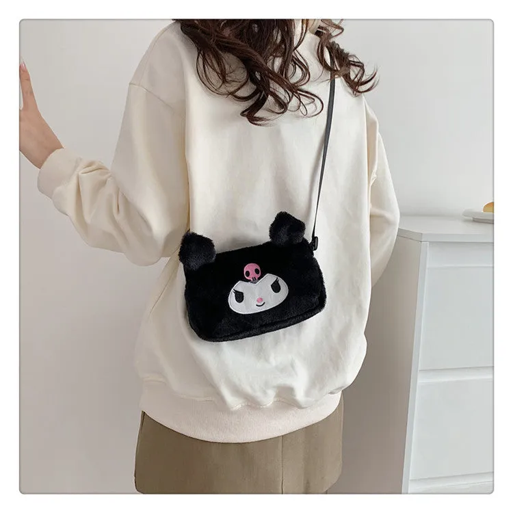 Women's Plush Clow Make-up Cute Birthday Gift Crossbody Bags