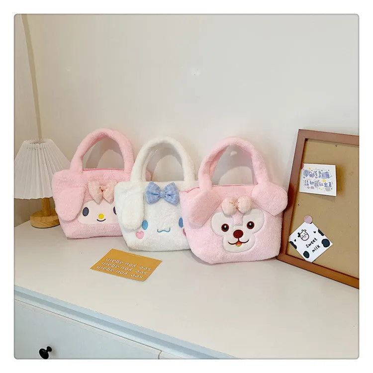Women's Plush Clow Make-up Cute Birthday Gift Crossbody Bags