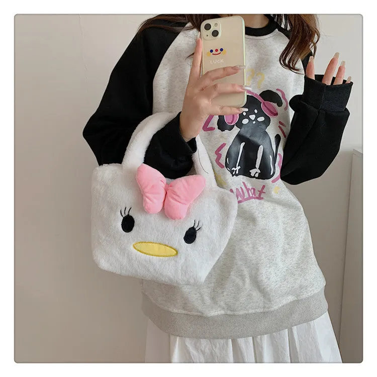 Women's Plush Clow Make-up Cute Birthday Gift Crossbody Bags