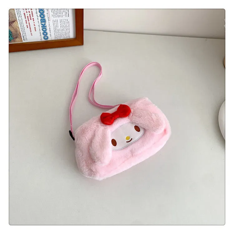 Women's Plush Clow Make-up Cute Birthday Gift Crossbody Bags