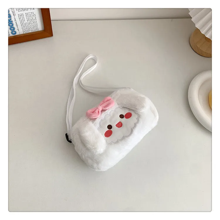 Women's Plush Clow Make-up Cute Birthday Gift Crossbody Bags