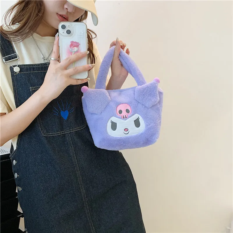 Women's Plush Clow Make-up Cute Birthday Gift Crossbody Bags