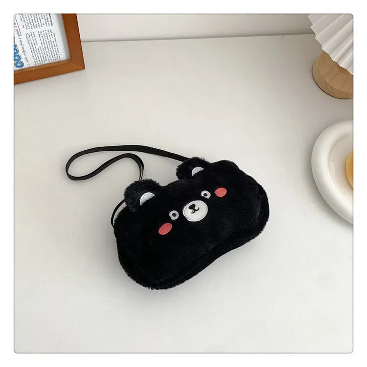 Women's Plush Clow Make-up Cute Birthday Gift Crossbody Bags