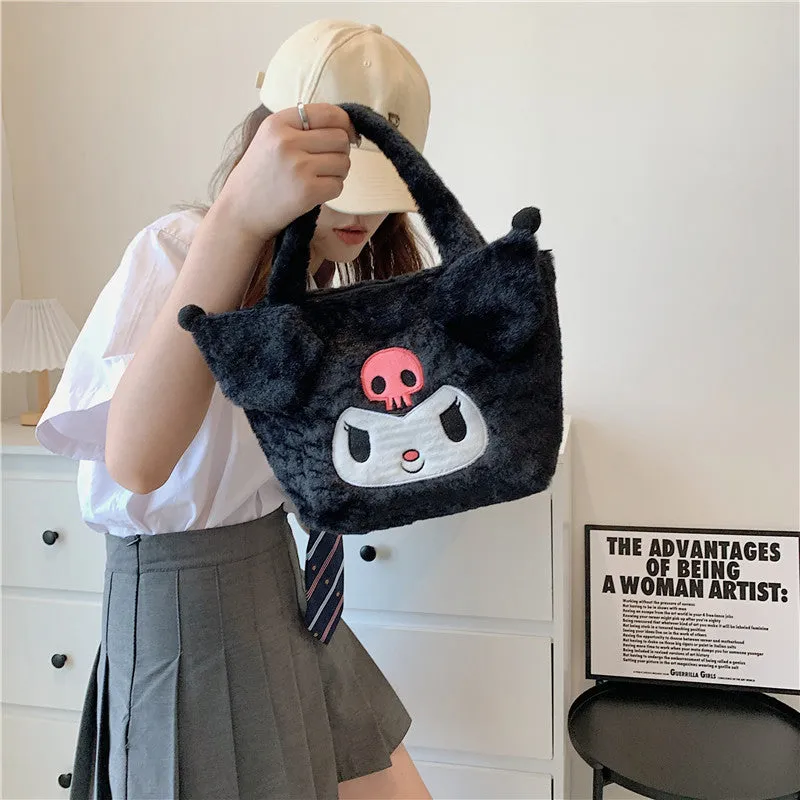 Women's Plush Clow Make-up Cute Birthday Gift Crossbody Bags