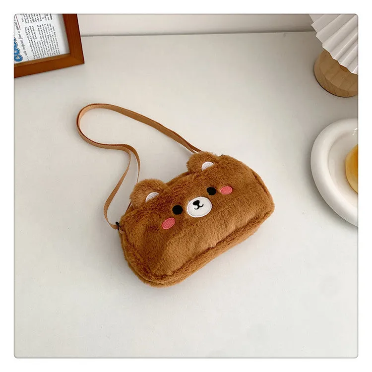 Women's Plush Clow Make-up Cute Birthday Gift Crossbody Bags