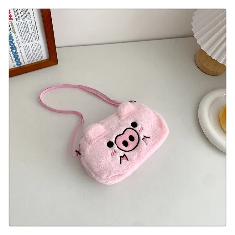 Women's Plush Clow Make-up Cute Birthday Gift Crossbody Bags