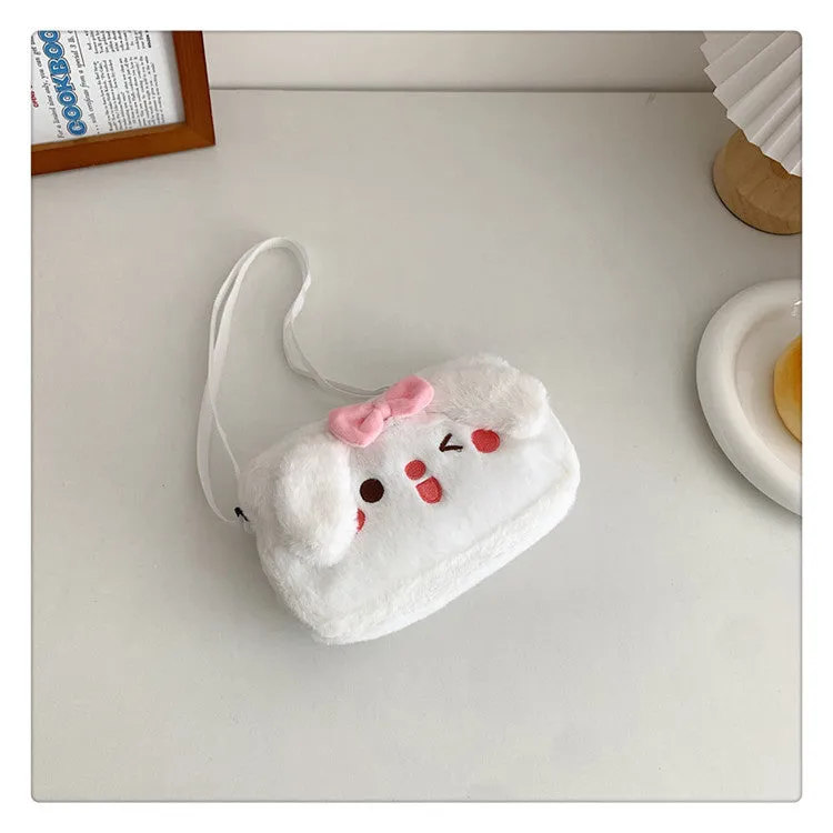 Women's Plush Clow Make-up Cute Birthday Gift Crossbody Bags