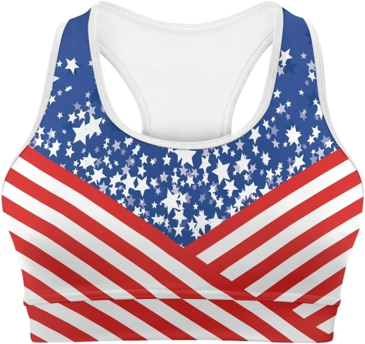 Womens Sports Yoga Bra with Built in Bra, Wireless Bra Workout Tops with Pocket at Back, Medium Support Running Bra