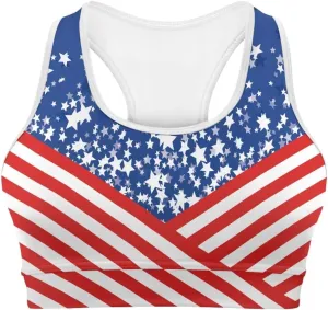 Womens Sports Yoga Bra with Built in Bra, Wireless Bra Workout Tops with Pocket at Back, Medium Support Running Bra