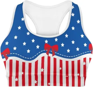 Womens Sports Yoga Bra with Built in Bra, Wireless Bra Workout Tops with Pocket at Back, Medium Support Running Bra
