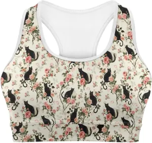 Womens Sports Yoga Bra with Built in Bra, Wireless Bra Workout Tops with Pocket at Back, Medium Support Running Bra