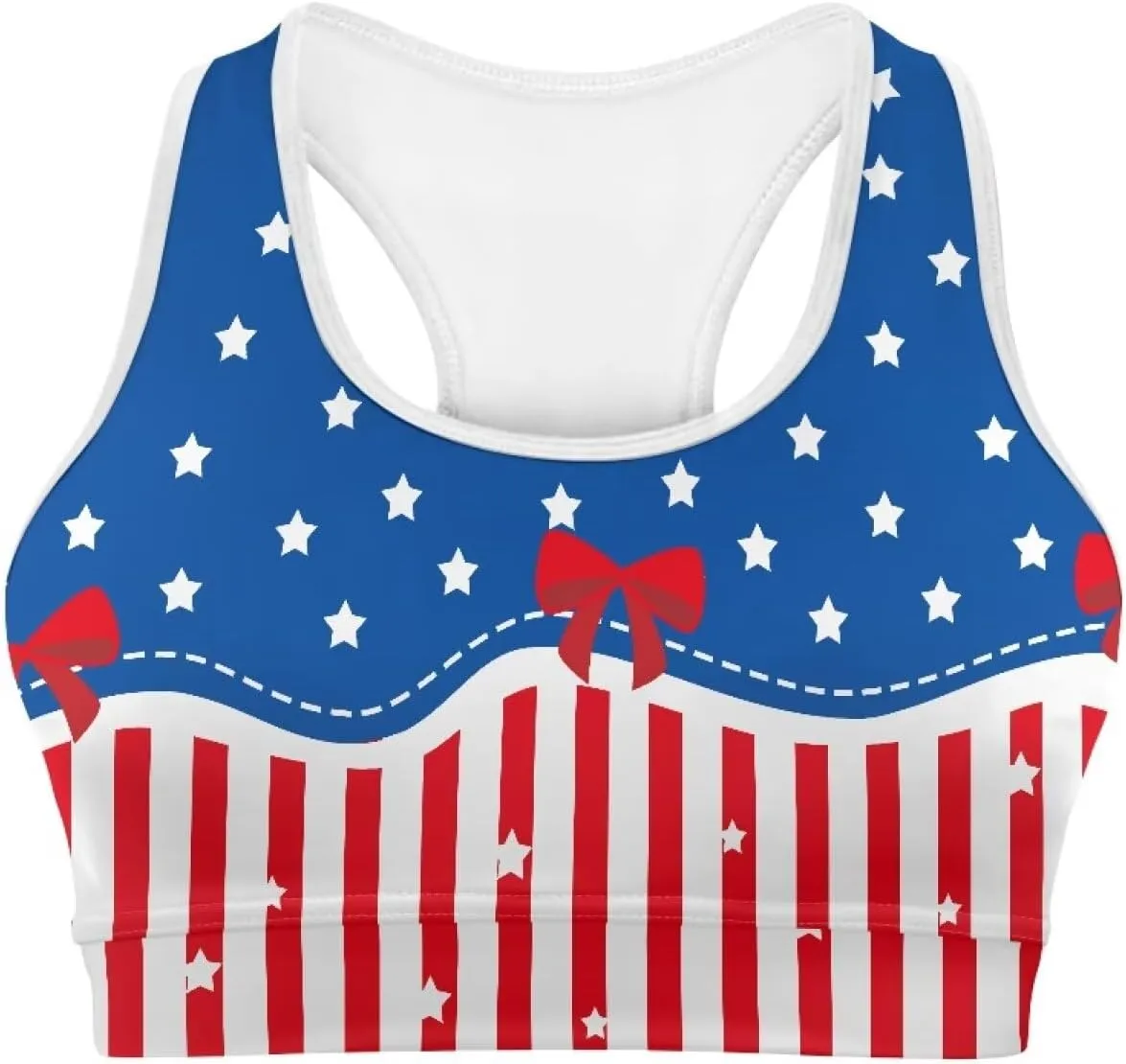 Womens Sports Yoga Bra with Built in Bra, Wireless Bra Workout Tops with Pocket at Back, Medium Support Running Bra