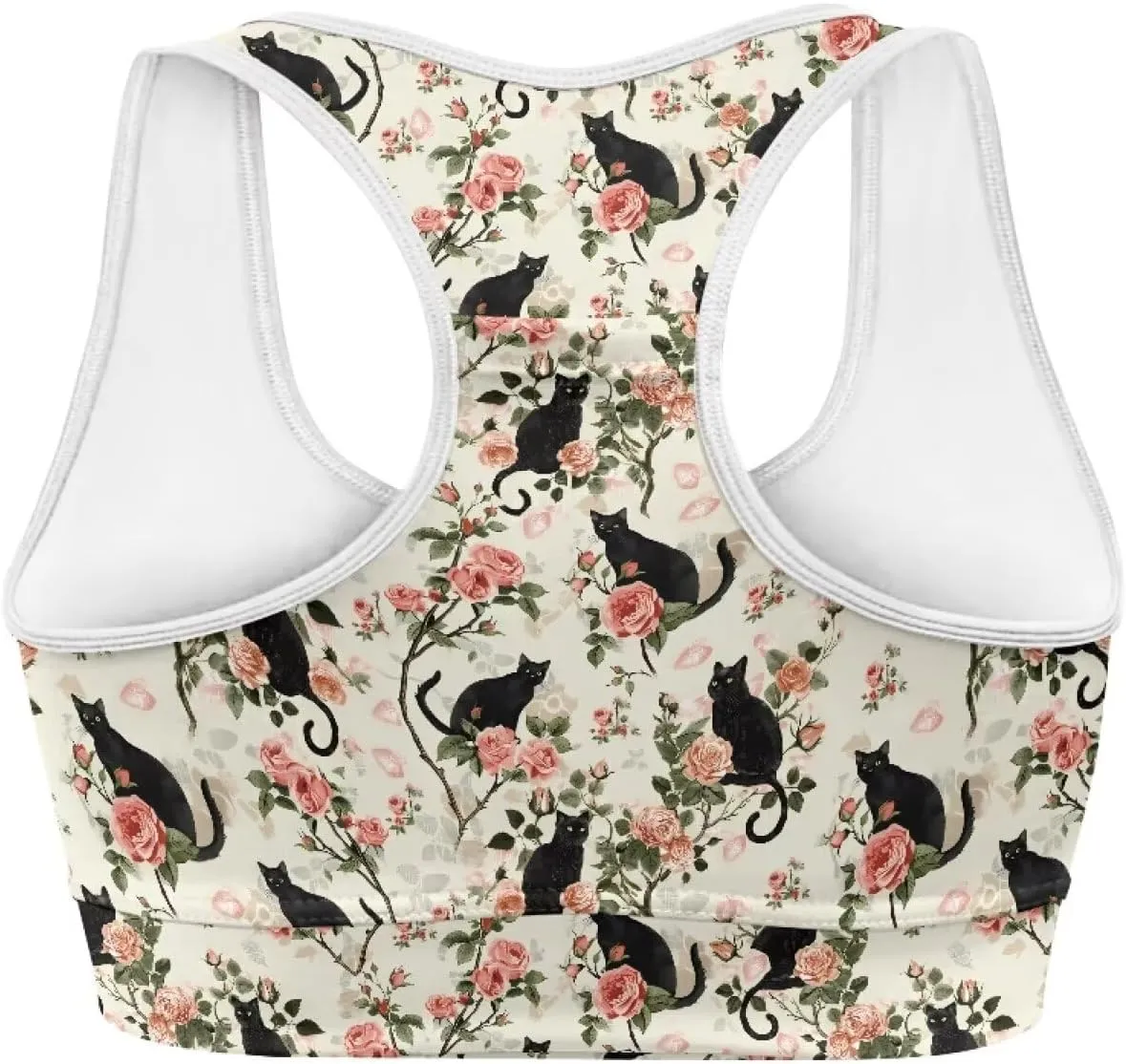 Womens Sports Yoga Bra with Built in Bra, Wireless Bra Workout Tops with Pocket at Back, Medium Support Running Bra
