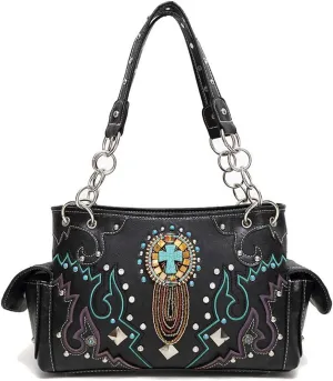 Womens [Sun God] PU Leather Handbag Fashion Elegant Tote Bag