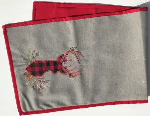 Woodland Retreat Embroidered Reindeer Table Runner 13" W x 36" L
