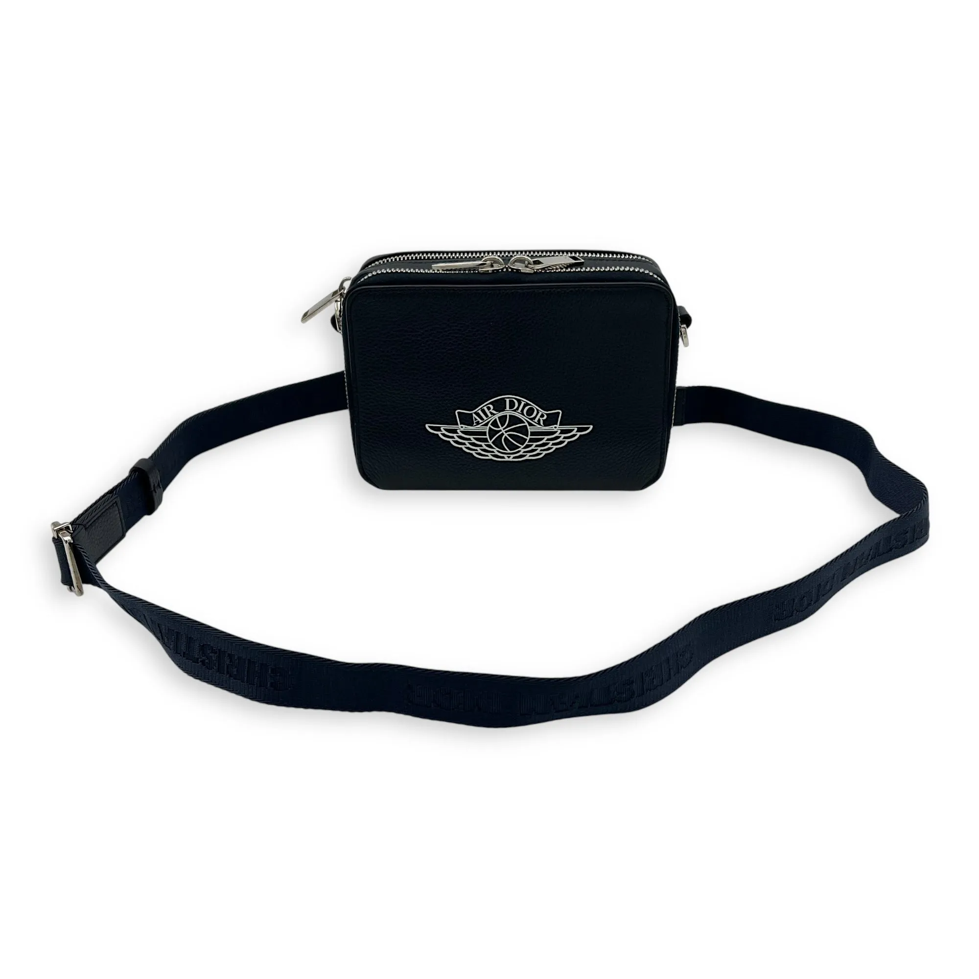 X Jordan Air Dior Blue Crossbody Bag in Calfskin, Silver hardware