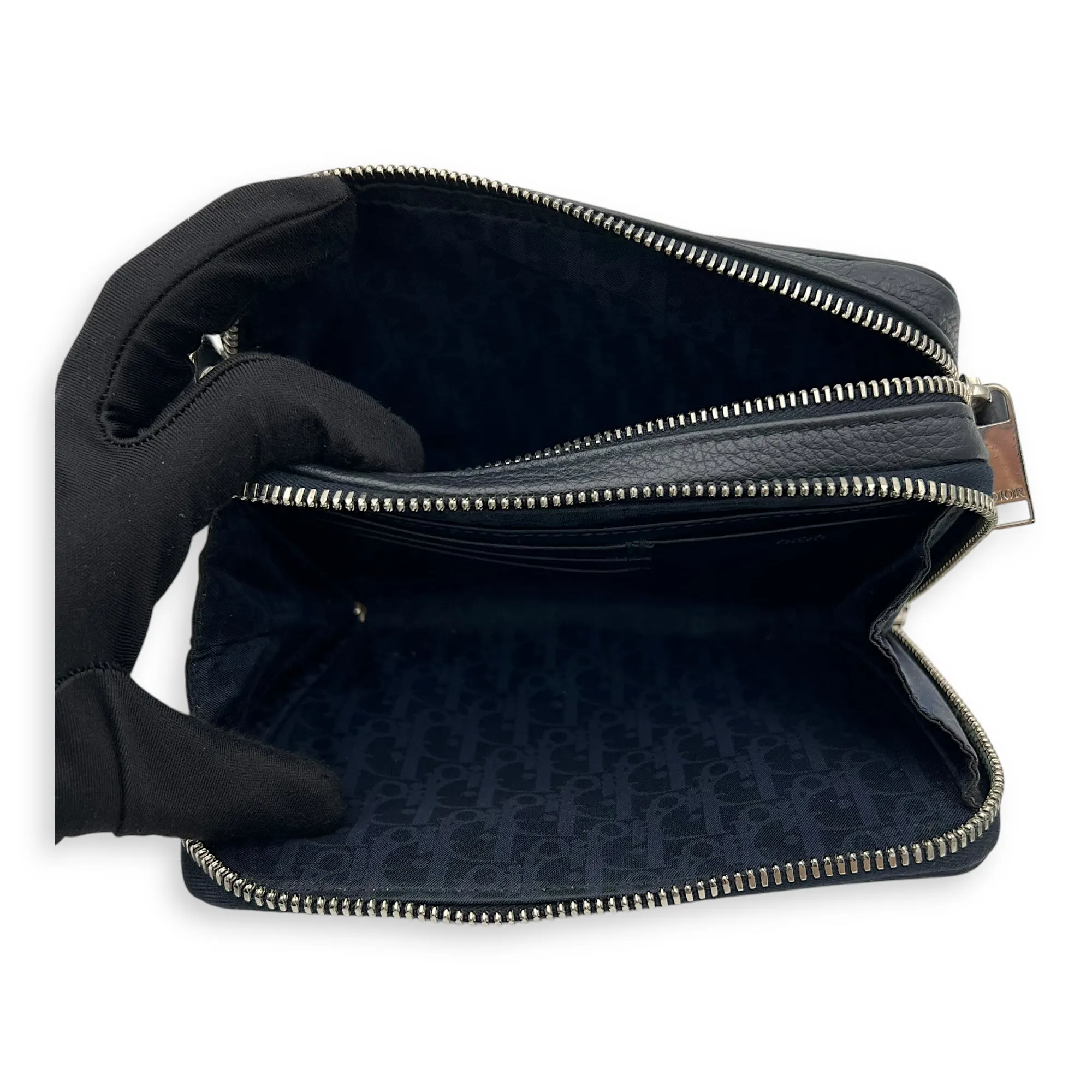 X Jordan Air Dior Blue Crossbody Bag in Calfskin, Silver hardware