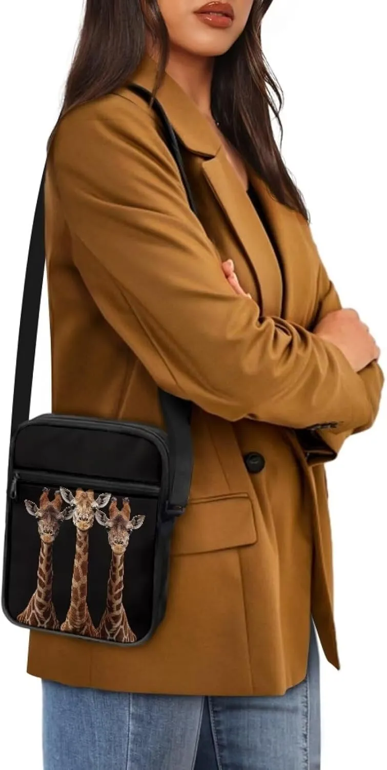 Xoenoiee Small Crossbody Bag Multi-pocket, Unisex Mini Messenger Bag Multi-functional Shoulder Bag for Outing Daily