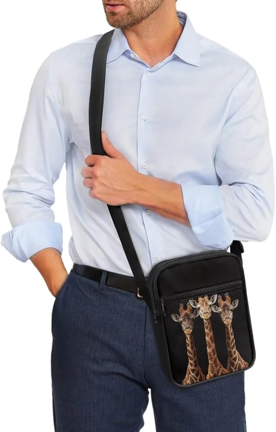 Xoenoiee Small Crossbody Bag Multi-pocket, Unisex Mini Messenger Bag Multi-functional Shoulder Bag for Outing Daily