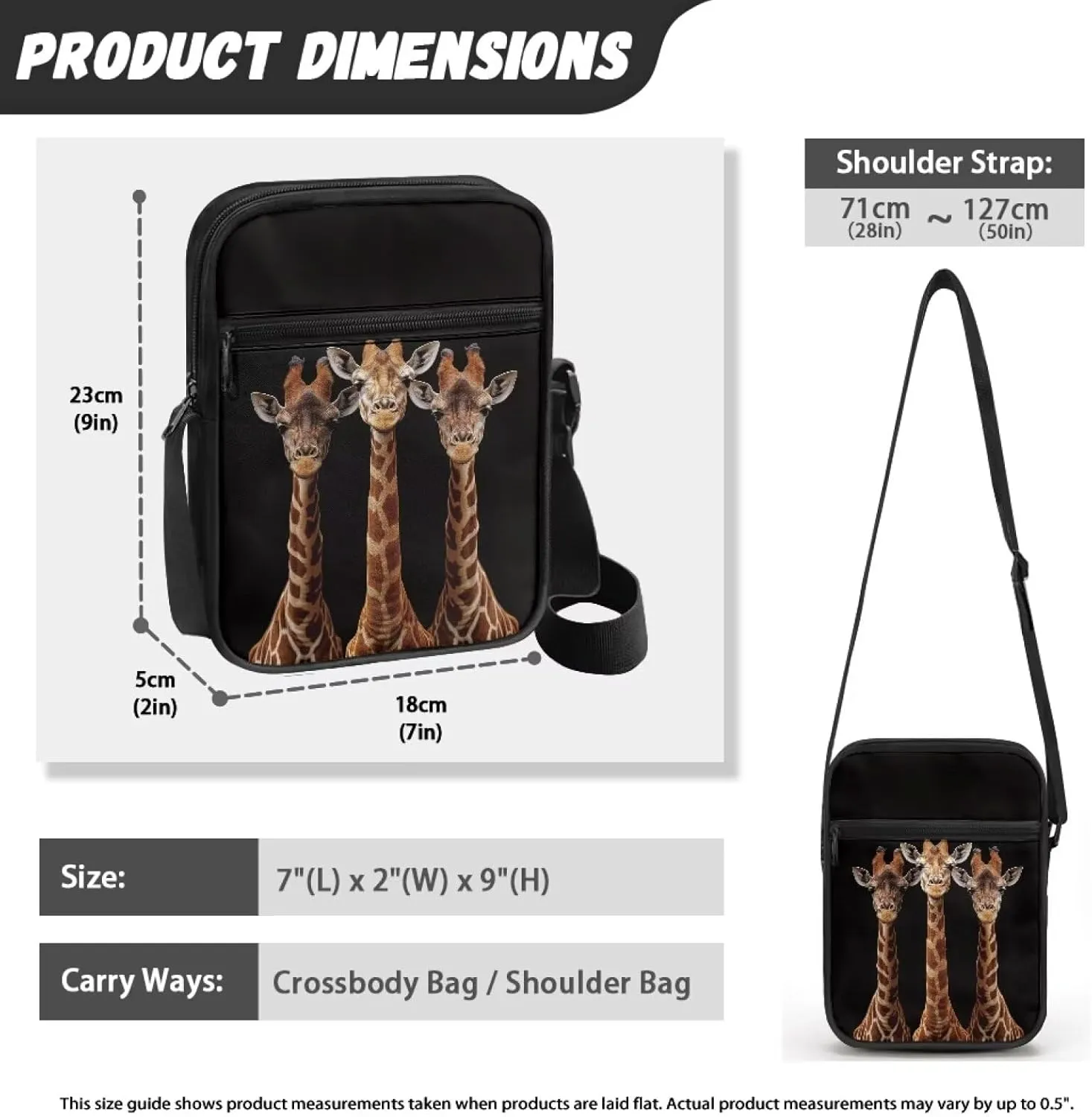 Xoenoiee Small Crossbody Bag Multi-pocket, Unisex Mini Messenger Bag Multi-functional Shoulder Bag for Outing Daily